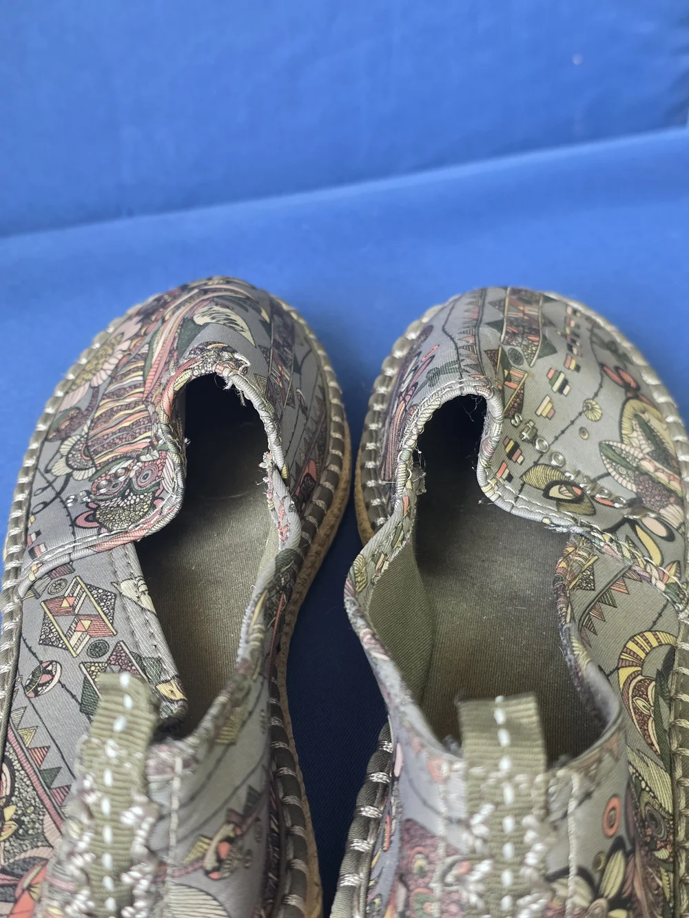 Sakroots Espadrille Slip-On Shoes Multicolor Textile Size 10 Boho Artsy